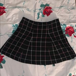 Plaid Mini-Skirt (Black, Pink, and White)